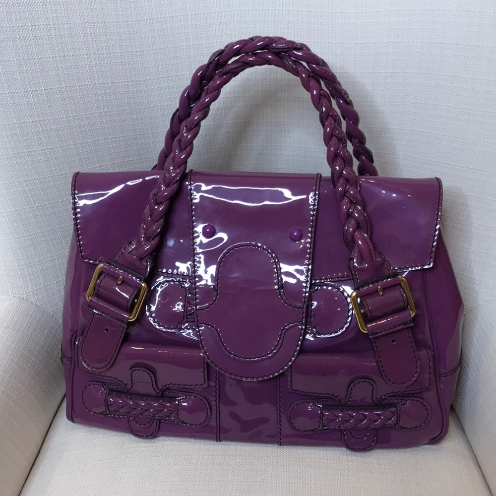Valentino Garavani Violet Patent Leather  Handbag